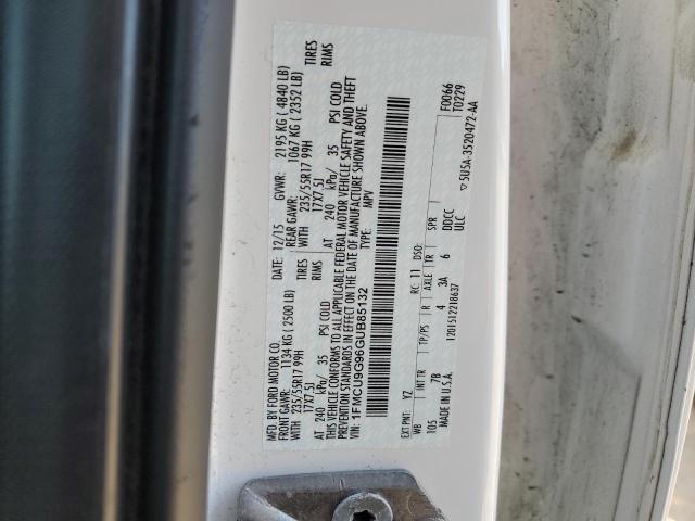 Photo 14 from auction – 2016 FORD ESCAPE SE with VIN 1FMCU9G96GUB85132