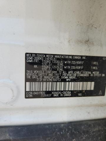 Photo 14 from auction – 2021 TOYOTA RAV4 LE with VIN 2T3F1RFV7MC168753
