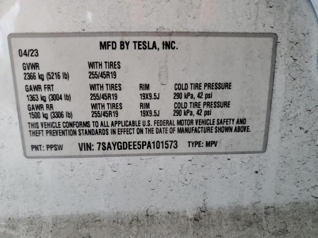 Photo 14 from auction – 2023 TESLA MODEL Y with VIN 7SAYGDEE5PA101573