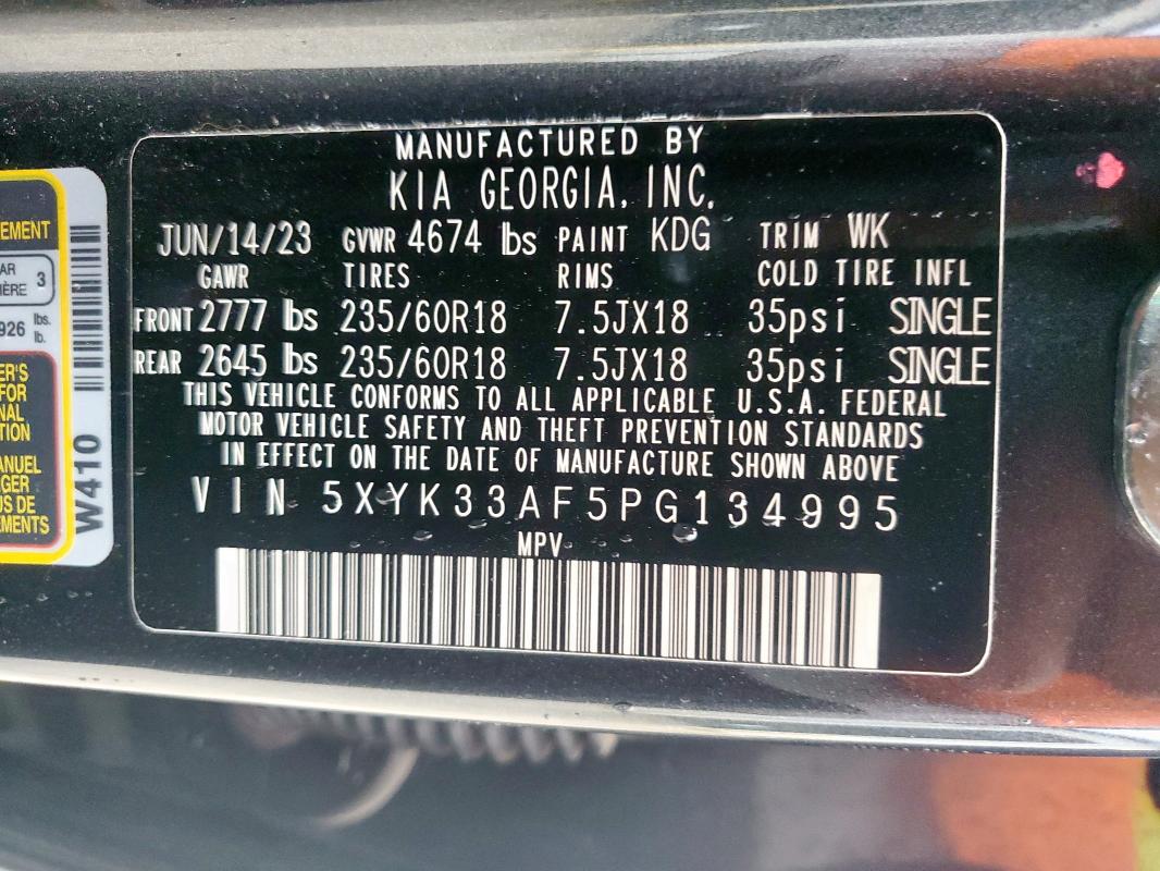 Photo 14 from auction – 2023 KIA SPORTAGE E with VIN 5XYK33AF5PG134995