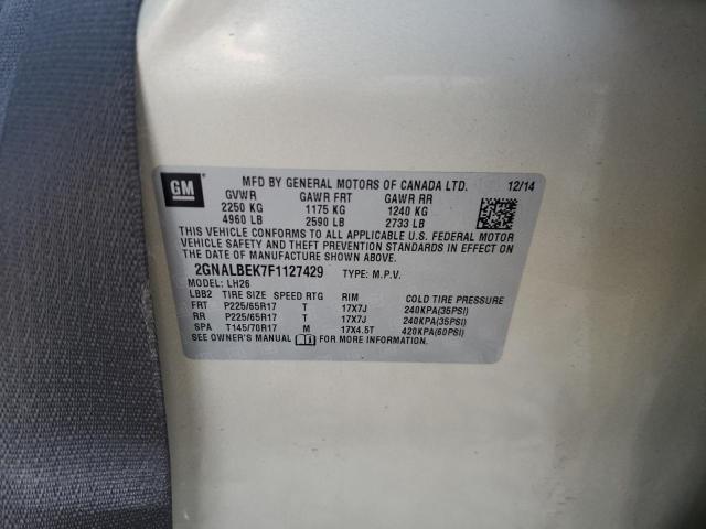 Photo 14 from auction – 2015 CHEVROLET EQUINOX LT with VIN 2GNALBEK7F1127429
