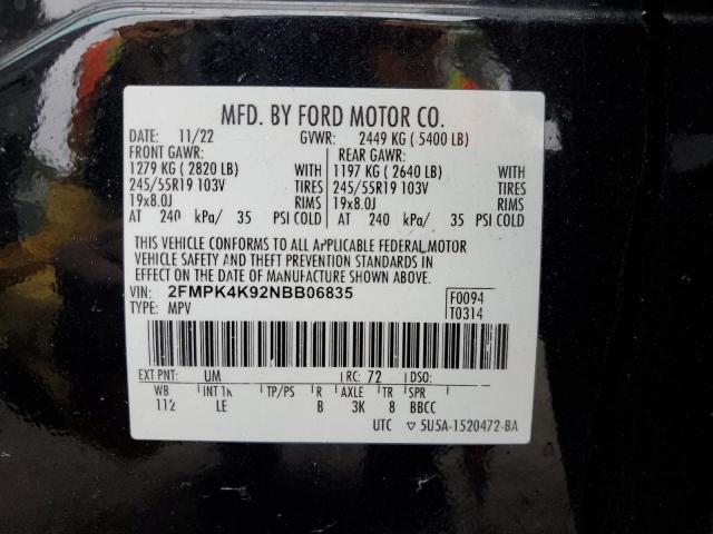 Photo 14 from auction – 2022 FORD EDGE TITAN with VIN 2FMPK4K92NBB06835