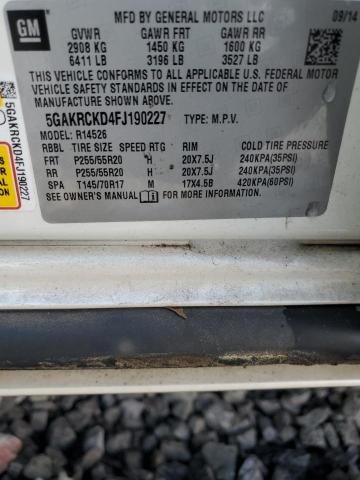 Photo 14 from auction – 2015 BUICK ENCLAVE with VIN 5GAKRCKD4FJ190227