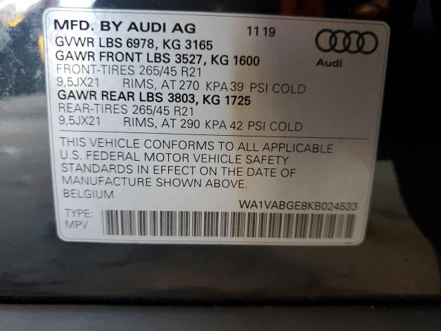 Photo 14 from auction – 2019 AUDI E-TRON PRE with VIN WA1VABGE8KB024533
