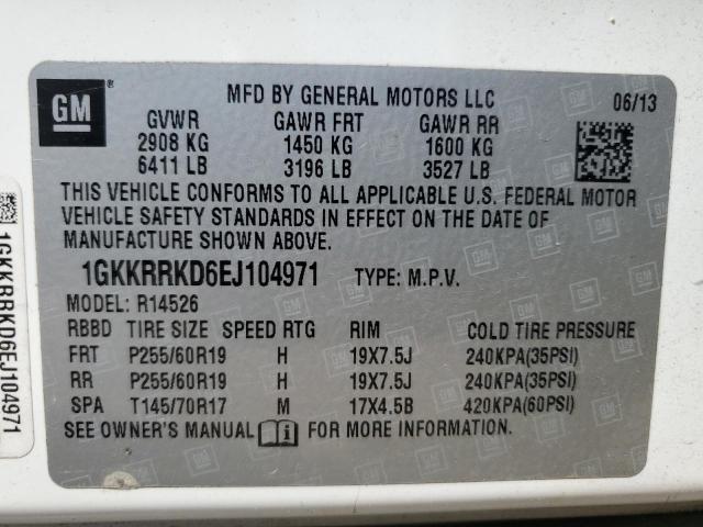 Photo 14 from auction – 2014 GMC ACADIA SLT-1 with VIN 1GKKRRKD6EJ104971