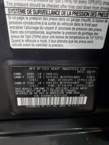 Photo 14 from auction – 2011 SUBARU OUTBACK 2. with VIN 4S4BRBKC3B3411505