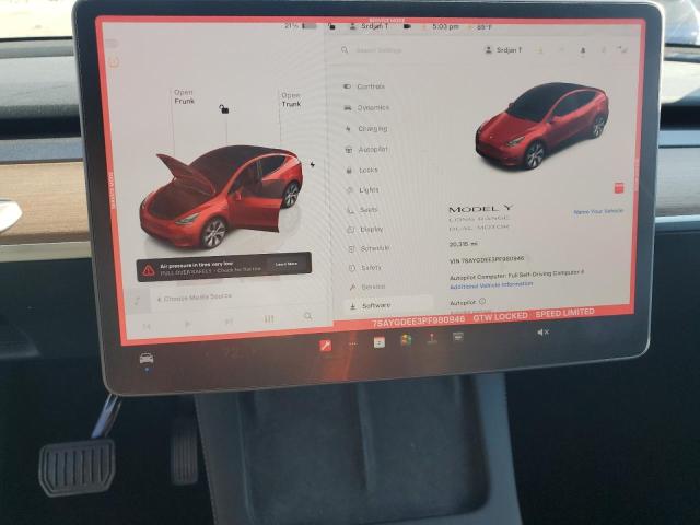 Photo 9 from auction – 2023 TESLA MODEL Y with VIN 7SAYGDEE3PF980946
