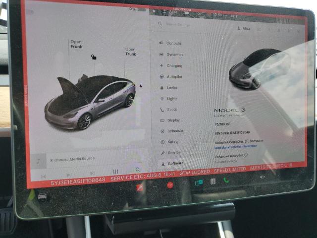 Photo 9 from auction – 2018 TESLA MODEL 3 with VIN 5YJ3E1EA5JF108848