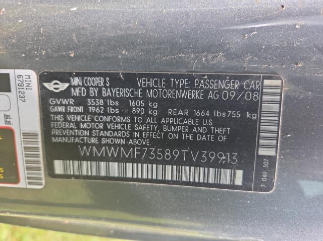 Photo 10 from auction – 2009 MINI COOPER S with VIN WMWMF73589TV39913