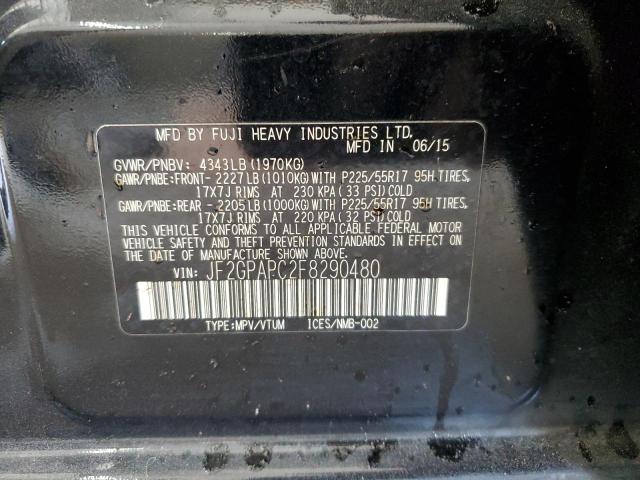 Photo 14 from auction – 2015 SUBARU XV CROSSTR with VIN JF2GPAPC2F8290480