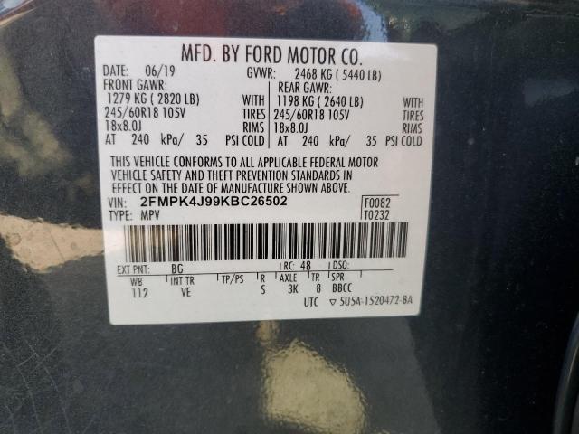 Photo 14 from auction – 2019 FORD EDGE SEL with VIN 2FMPK4J99KBC26502