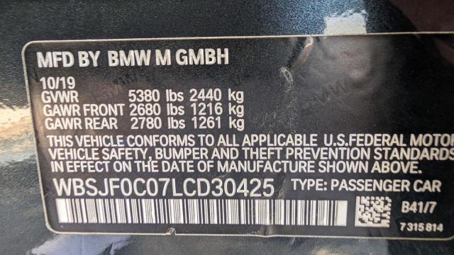 Photo 10 from auction – 2020 BMW M5 BASE with VIN WBSJF0C07LCD30425