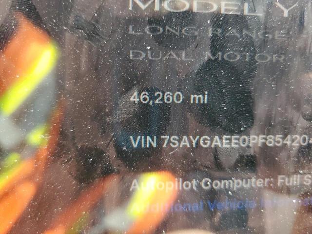 Photo 9 from auction – 2023 TESLA MODEL Y with VIN 7SAYGAEE0PF854204