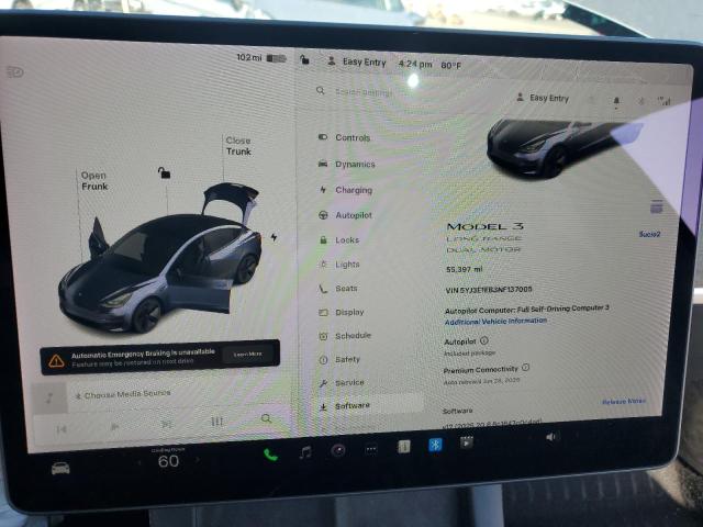 Photo 9 from auction – 2022 TESLA MODEL 3 with VIN 5YJ3E1EB3NF137005
