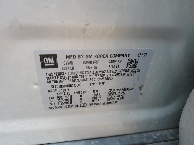 Photo 14 from auction – 2022 CHEVROLET TRAX LS with VIN KL7CJNSM8NB545606