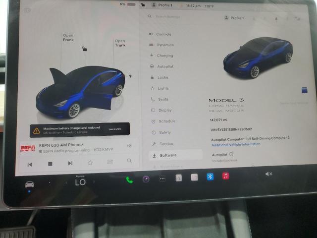 Photo 9 from auction – 2022 TESLA MODEL 3 with VIN 5YJ3E1EB8NF290592