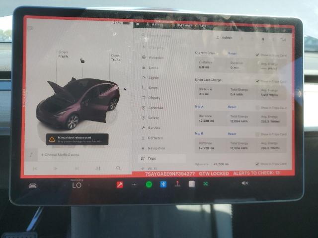 Photo 9 from auction – 2022 TESLA MODEL Y with VIN 7SAYGAEE9NF394277