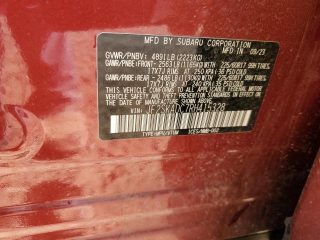 Photo 14 from auction – 2024 SUBARU FORESTER PREMIUM with VIN JF2SKADC7RH415328