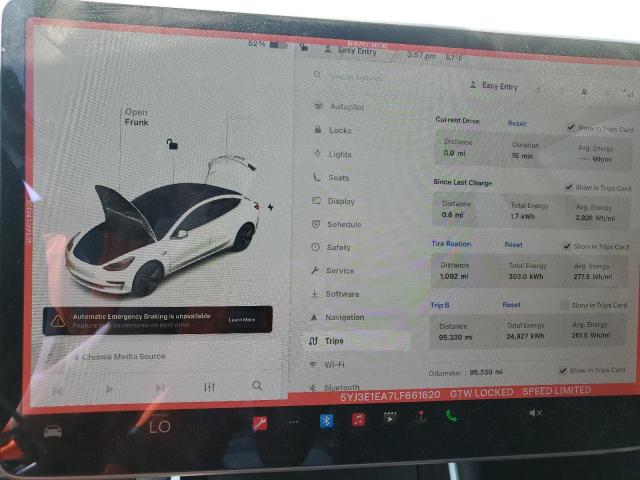 Photo 9 from auction – 2020 TESLA MODEL 3 with VIN 5YJ3E1EA7LF661620