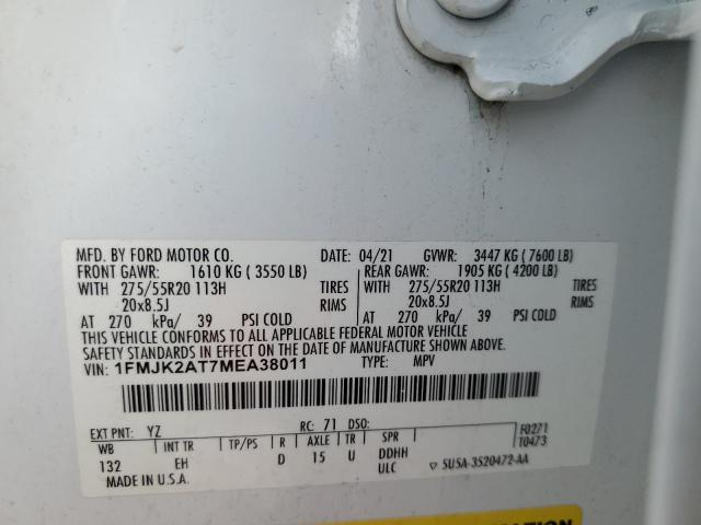 Photo 14 from auction – 2021 FORD EXPEDITION with VIN 1FMJK2AT7MEA38011