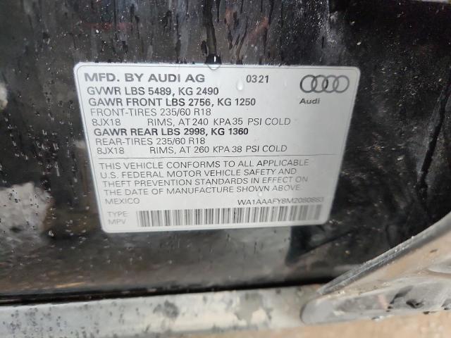 Photo 14 from auction – 2021 AUDI Q5 PREMIUM with VIN WA1AAAFY8M2080883