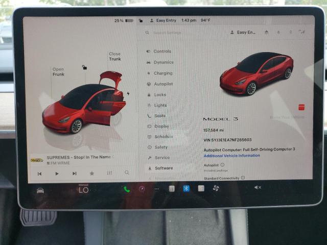 Photo 9 from auction – 2022 TESLA MODEL 3 with VIN 5YJ3E1EA7NF285603