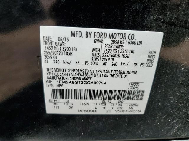 Photo 14 from auction – 2016 FORD EXPLORER SPORT with VIN 1FM5K8GT2GGA09794