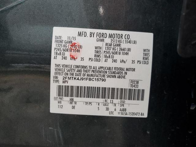 Photo 14 from auction – 2015 FORD EDGE SEL with VIN 2FMTK4J91FBC15790