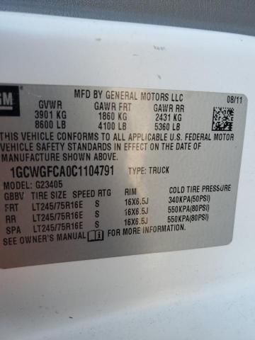 Photo 14 from auction – 2012 CHEVROLET EXPRESS G2 with VIN 1GCWGFCA0C1104791