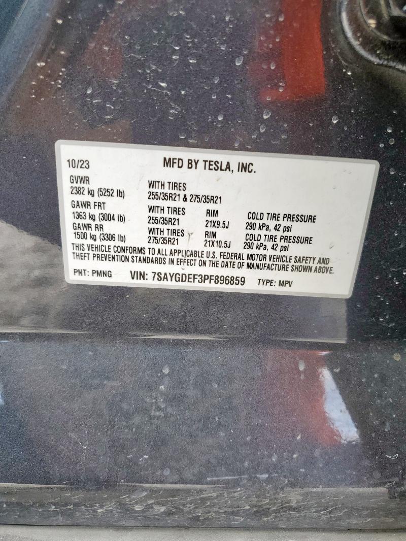 Photo 14 from auction – 2023 TESLA MODEL Y with VIN 7SAYGDEF3PF896859