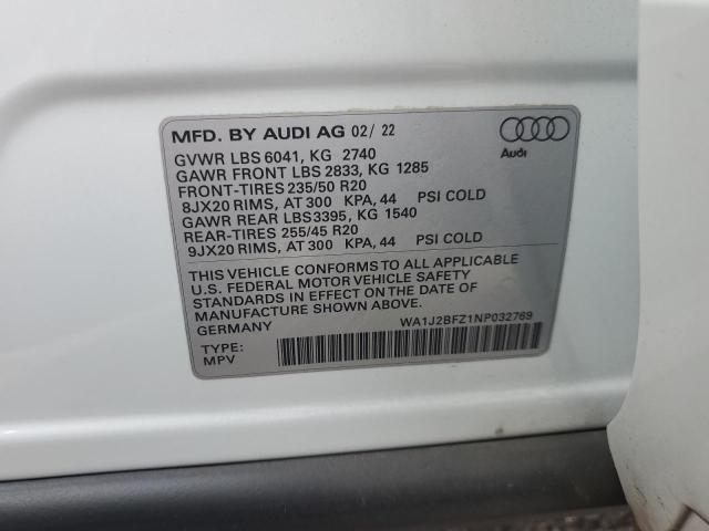 Zdjęcie 14 z aukcji – 2022 AUDI Q4 E-TRON z VIN WA1J2BFZ1NP032769