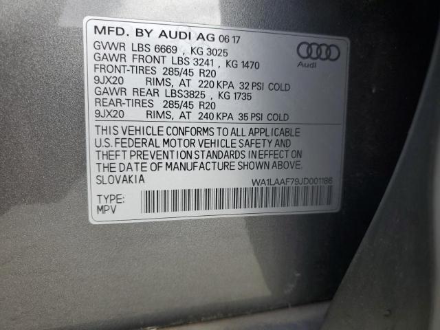 Photo 14 from auction – 2018 AUDI Q7 PREMIUM with VIN WA1LAAF79JD001186