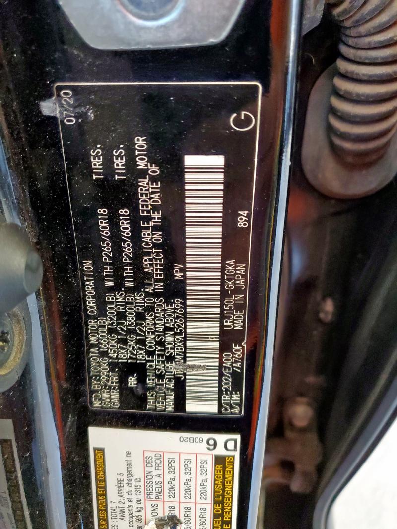 Photo 14 from auction – 2020 LEXUS GX 460 PRE with VIN JTJAM7BX9L5267699