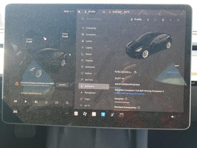 Photo 9 from auction – 2023 TESLA MODEL 3 with VIN 5YJ3E1EAXPF431334