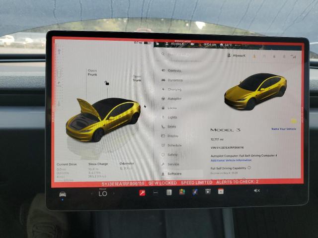 Photo 9 from auction – 2024 TESLA MODEL 3 with VIN 5YJ3E1EA1RF866116
