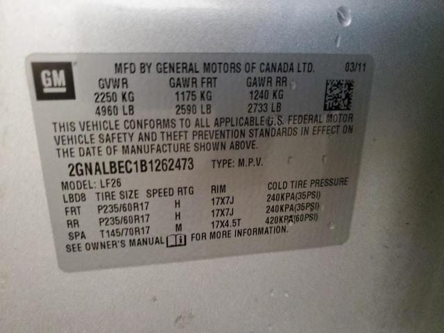 Photo 14 from auction – 2011 CHEVROLET EQUINOX LS with VIN 2GNALBEC1B1262473