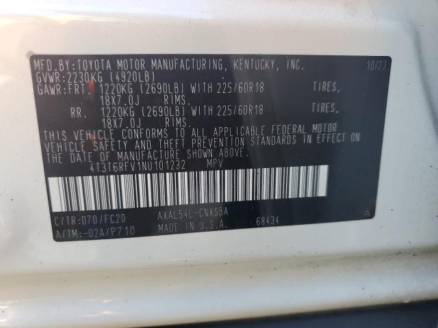 Photo 14 from auction – 2022 TOYOTA RAV4 SE with VIN 4T3T6RFV1NU101232
