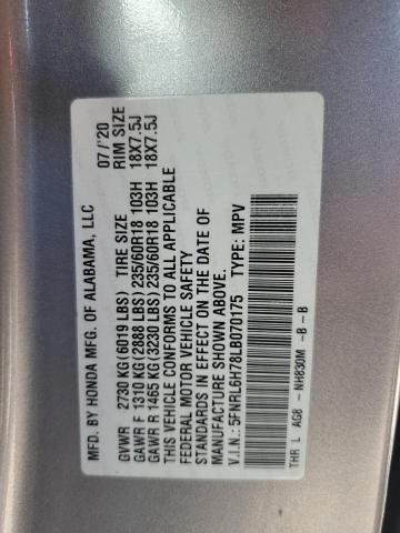 Photo 14 from auction – 2020 HONDA ODYSSEY with VIN 5FNRL6H78LB070175
