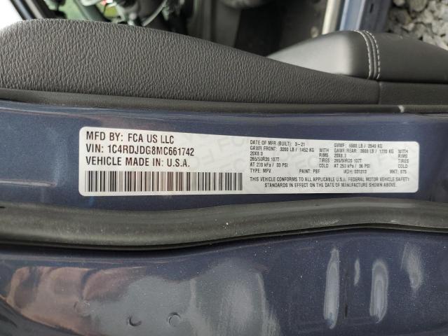 Photo 14 from auction – 2021 DODGE DURANGO GT with VIN 1C4RDJDG8MC661742