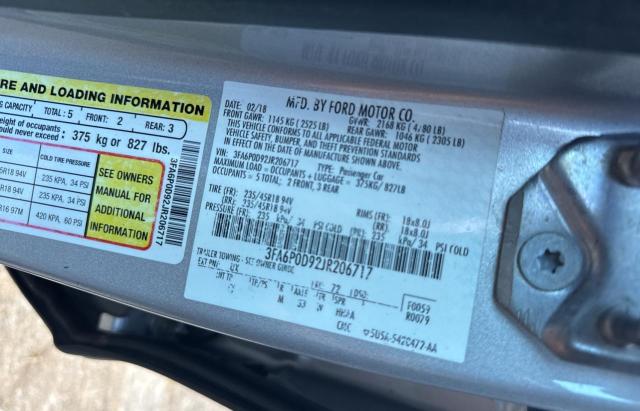 Photo 10 from auction – 2018 FORD FUSION TIT with VIN 3FA6P0D92JR206717