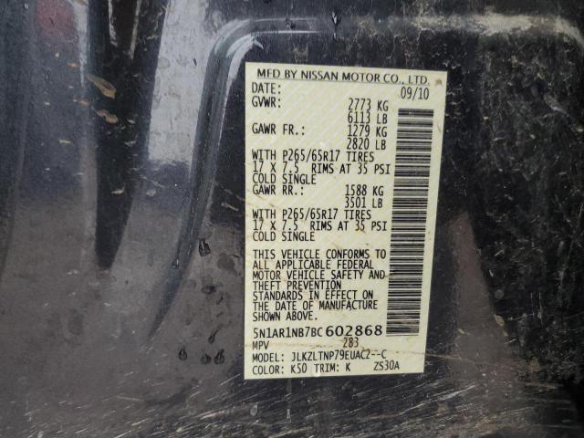 Photo 14 from auction – 2011 NISSAN PATHFINDER S with VIN 5N1AR1NB7BC602868