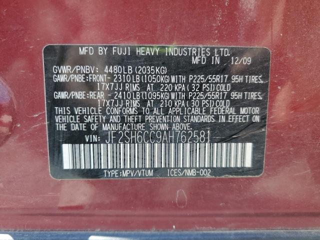 Photo 14 from auction – 2010 SUBARU FORESTER 2 with VIN JF2SH6CC9AH762581