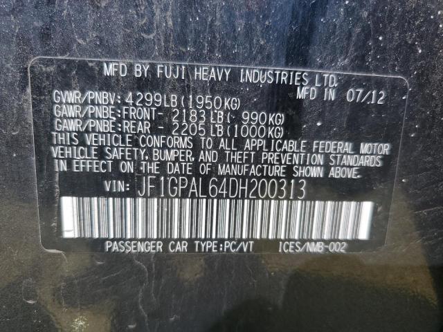 Photo 14 from auction – 2013 SUBARU IMPREZA SP with VIN JF1GPAL64DH200313