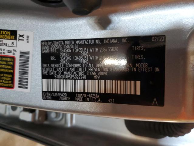Photo 14 from auction – 2023 TOYOTA HIGHLANDER with VIN 5TDKDRAH5PS022248
