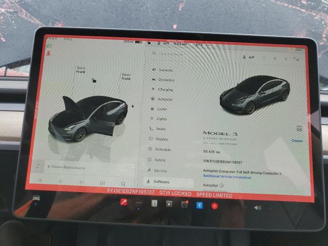 Photo 9 from auction – 2022 TESLA MODEL 3 with VIN 5YJ3E1EB2NF195137