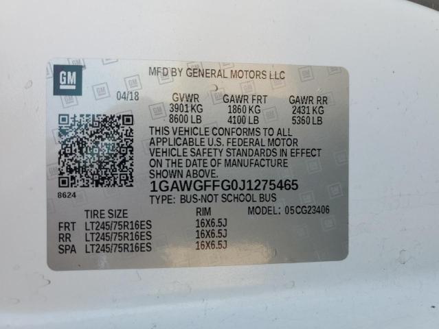 Photo 14 from auction – 2018 CHEVROLET EXPRESS G2 with VIN 1GAWGFFG0J1275465