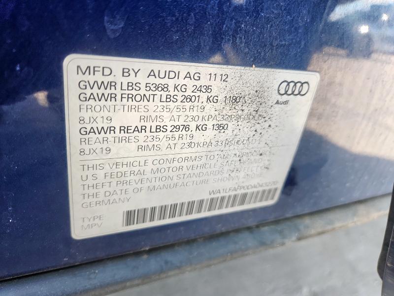 Photo 14 from auction – 2013 AUDI Q5 PREMIUM PLUS with VIN WA1LFAFP0DA043270