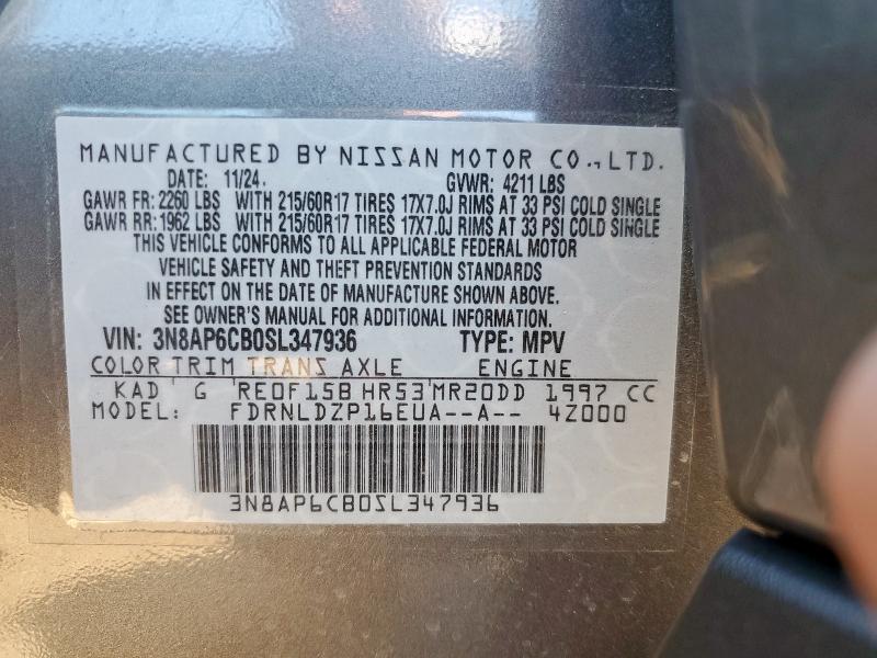 Photo 14 from auction – 2025 NISSAN KICKS SV with VIN 3N8AP6CB0SL347936