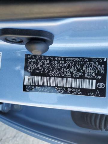 Photo 14 from auction – 2012 TOYOTA PRIUS PLUG with VIN JTDKN3DPXC3001534