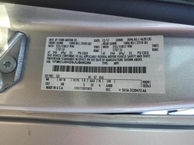 Photo 14 from auction – 2018 FORD ESCAPE SEL with VIN 1FMCU0HD9JUB08289
